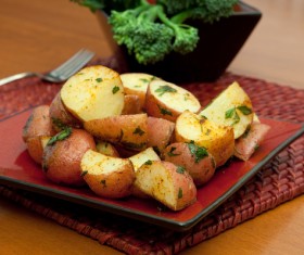 Italian herbs roasted potatoes Stock Photo 02