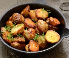Italian herbs roasted potatoes Stock Photo 04