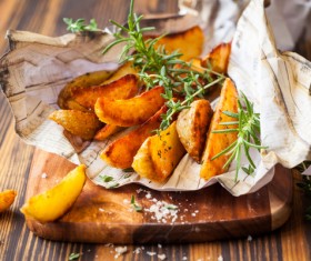 Italian herbs roasted potatoes Stock Photo 05