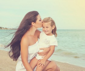 Kiss daughter Stock Photo