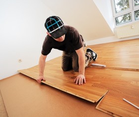 Laying the floor Stock Photo 03