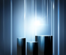 Light lines with blue abstract background vector