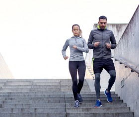 Lovers running exercise Stock Photo 02