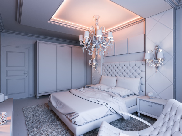 Luxury bedroom Stock Photo 02