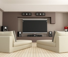 Luxury home theater Stock Photo 01