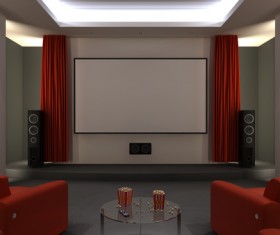 Luxury home theater Stock Photo 03