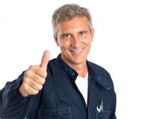 Man with thumbs up Stock Photo
