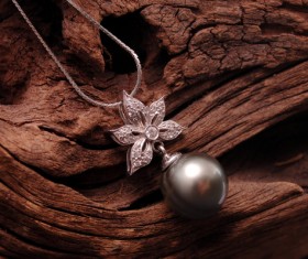 Metal jewelry necklace pendant Stock Photo