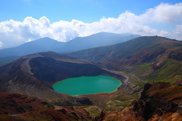 Meteorite crater forms natural lake landscape Stock Photo 03