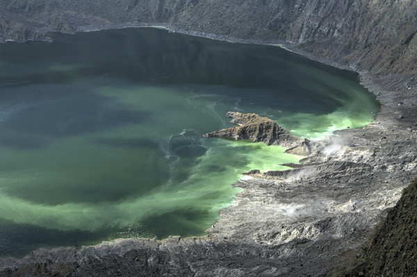 Meteorite crater forms natural lake landscape Stock Photo 11