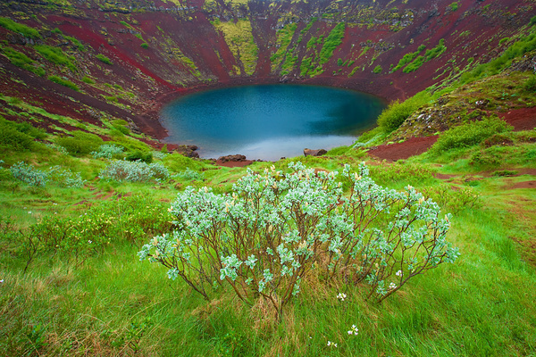 Meteorite crater forms natural lake landscape Stock Photo 13