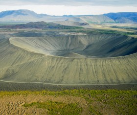 Meteorite crater on the ground Stock Photo 02