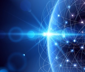 Modern tech global network background vector 01
