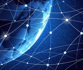 Modern tech global network background vector 02