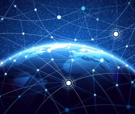 Modern tech global network background vector 04