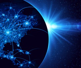 Modern tech global network background vector 05