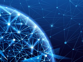 Modern tech global network background vector 06