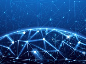 Modern tech global network background vector 08