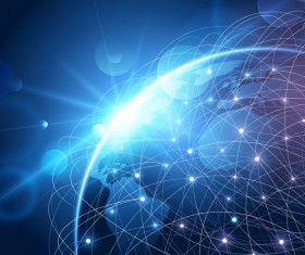 Modern tech global network background vector 09