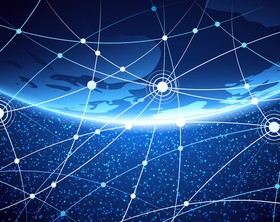 Modern tech global network background vector 10