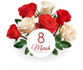 Mothers Day card with red rose vector 02