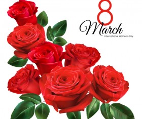 Mothers Day card with red rose vector 03