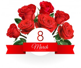 Mothers Day card with red rose vector 05