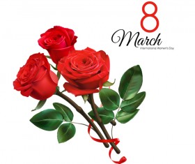 Mothers Day card with red rose vector 06