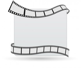 Movie film with paper background vector