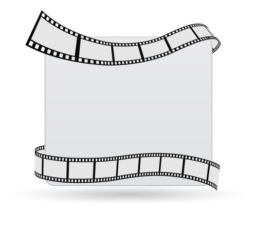 Movie film with paper background vector