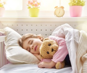Napping little girl Stock Photo