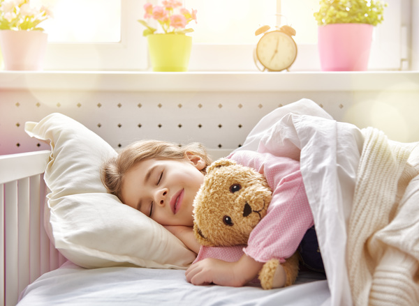 Napping little girl Stock Photo