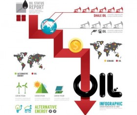 Oil infographic template design vectors 09