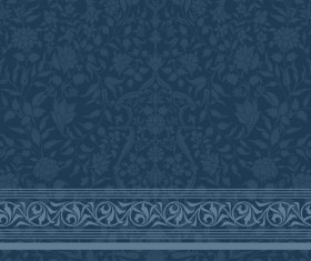 Ornate decor pattern with border vector material 02