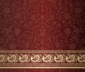 Ornate decor pattern with border vector material 10