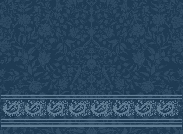 Ornate decor pattern with border vector material 11
