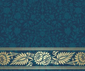 Ornate decor pattern with border vector material 12