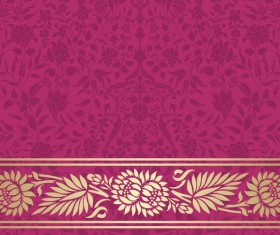 Ornate decor pattern with border vector material 13