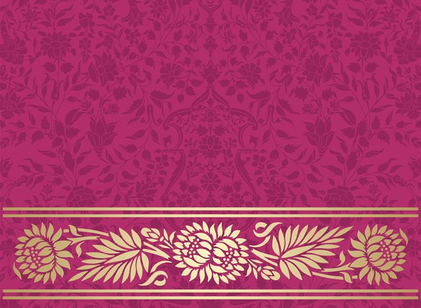Ornate decor pattern with border vector material 13