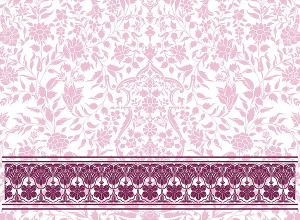 Ornate decor pattern with border vector material 14