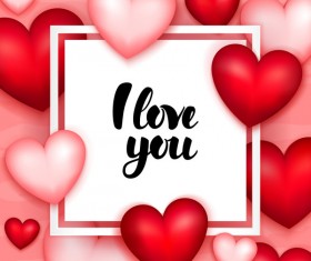 Paper frame with heart valentine day card vector