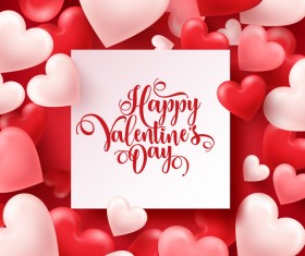 Paper valentine day card with heart shape vector 02