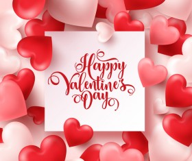 Paper valentine day card with heart shape vector 03