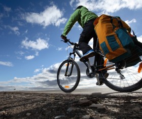 People traveling by bicycle Stock Photo 01