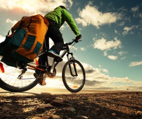 People traveling by bicycle Stock Photo 02
