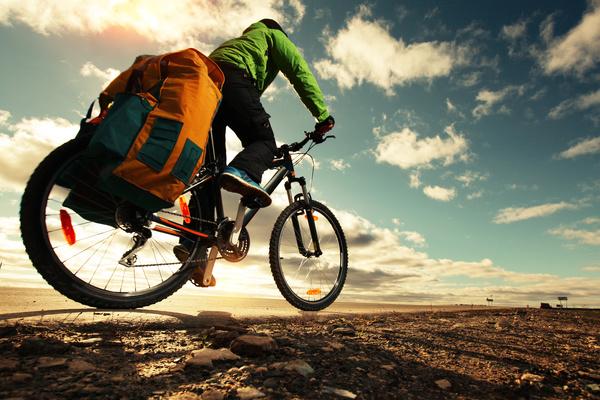 People traveling by bicycle Stock Photo 02