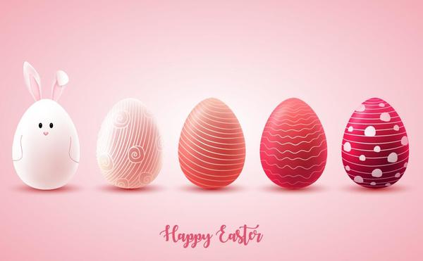 Pink easter egg illustration vector