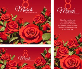 Red Mothers Day card template vector