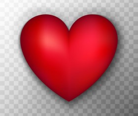 Red heart shape illustration vector 01