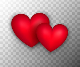 Red heart shape illustration vector 02